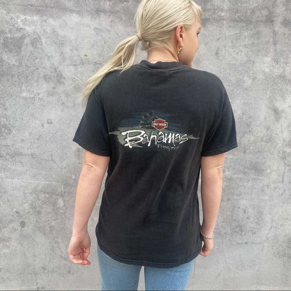VINTAGE Harley Davidson Graphic Tee Bahamas - Picture 6 of 9